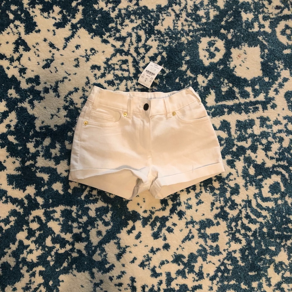 NWT Crewcuts girls size 7 white stretch denim shorts